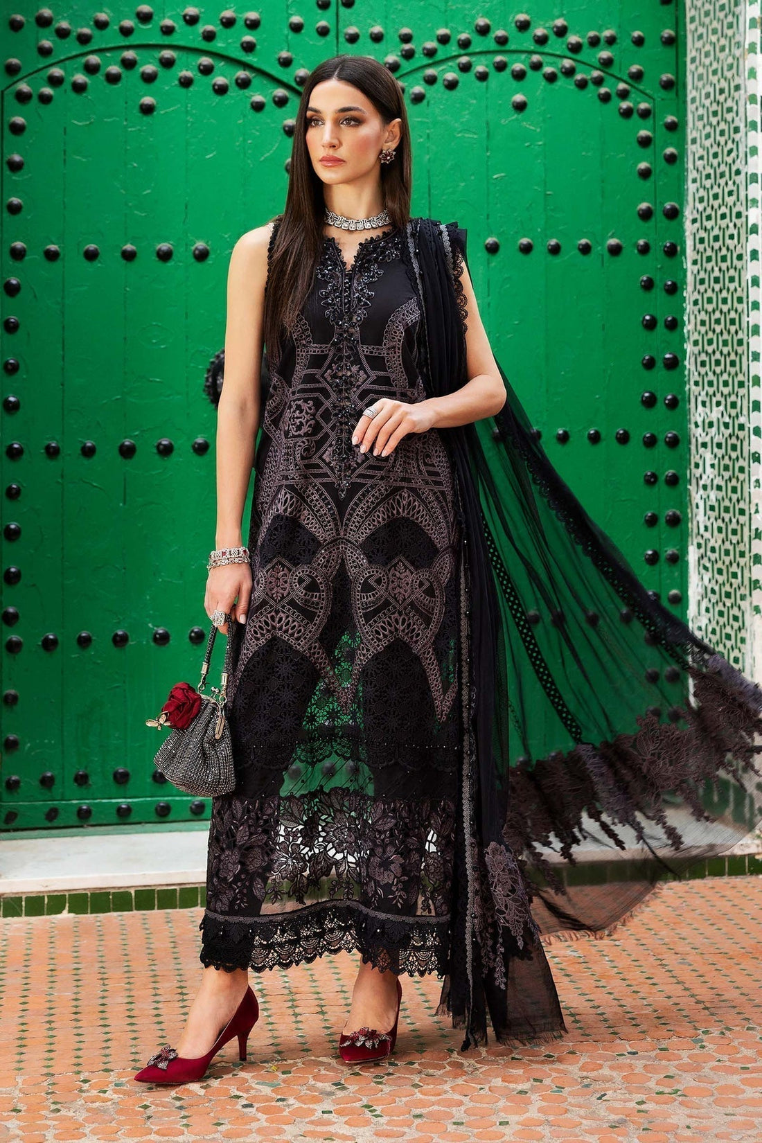 Maria B | Luxury Lawn 25 | D-2512-B - House Of Hania