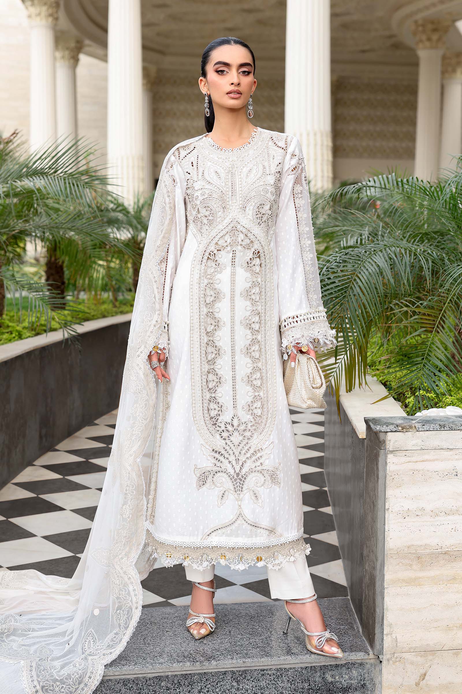 Maria B | Luxury Lawn 26 | 3 Piece Embroidered Jacquard Lawn Suit - House Of Hania