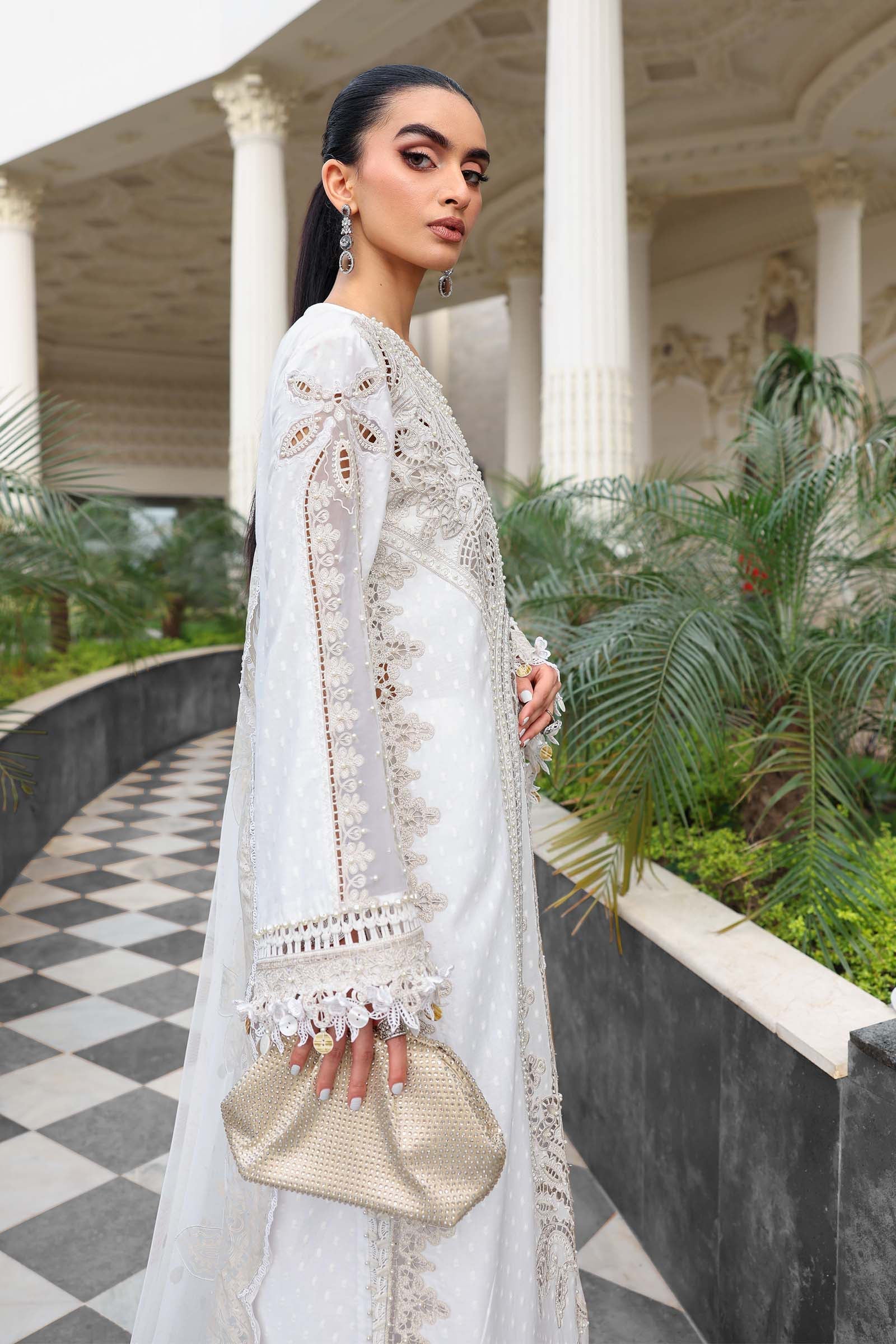 Maria B | Luxury Lawn 26 | 3 Piece Embroidered Jacquard Lawn Suit - House Of Hania