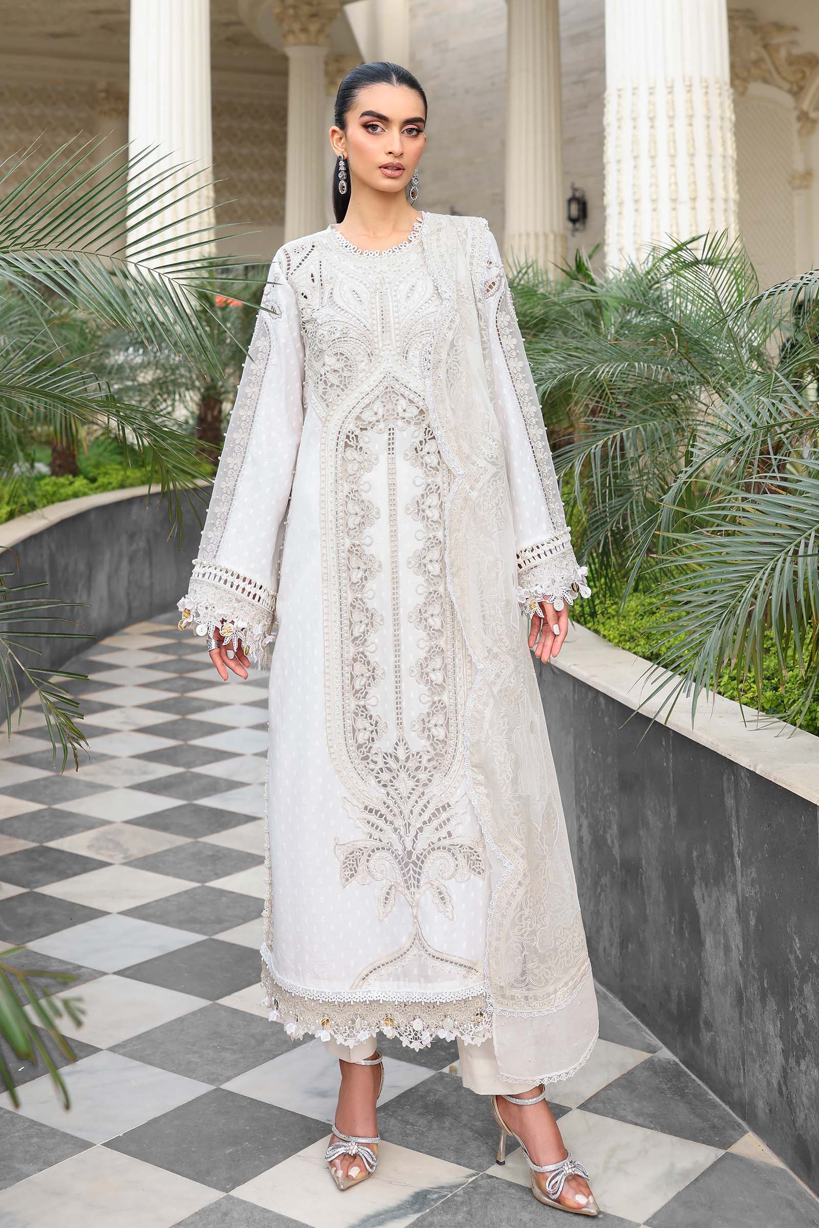 Maria B | Luxury Lawn 26 | 3 Piece Embroidered Jacquard Lawn Suit - House Of Hania