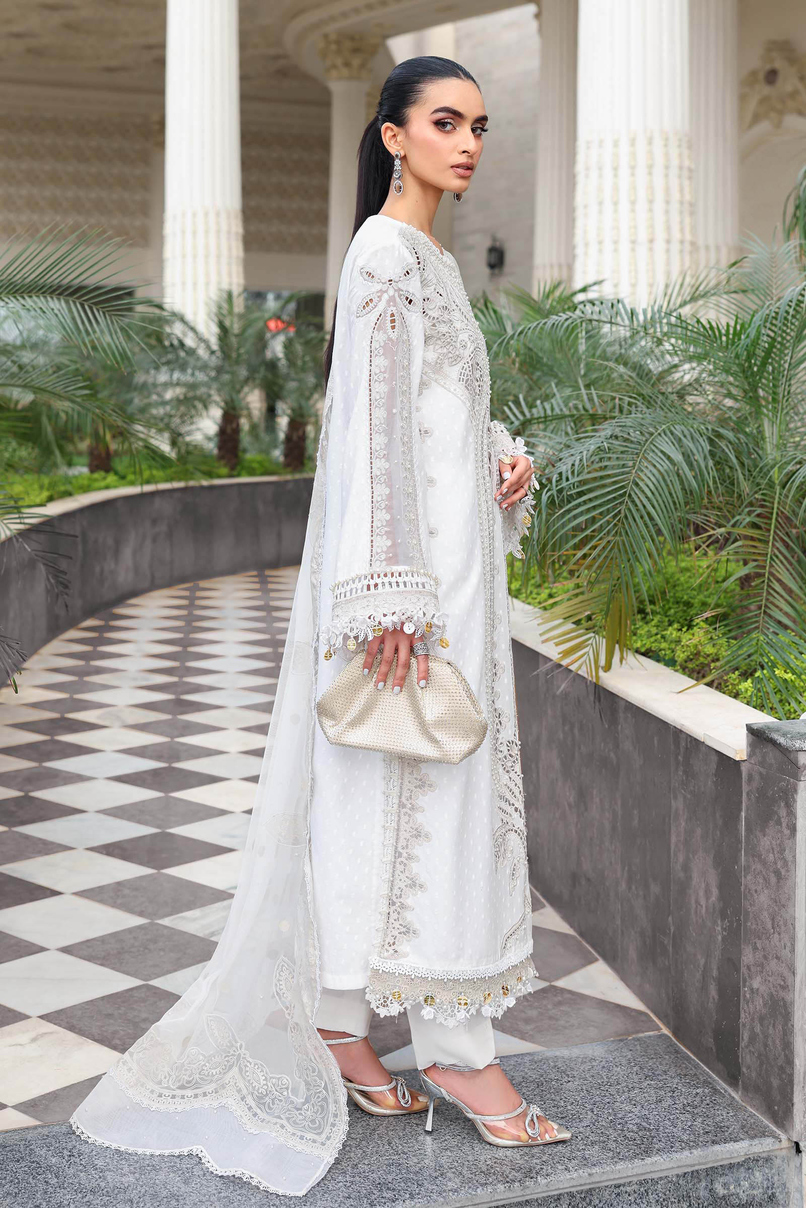 Maria B | Luxury Lawn 26 | 3 Piece Embroidered Jacquard Lawn Suit - House Of Hania