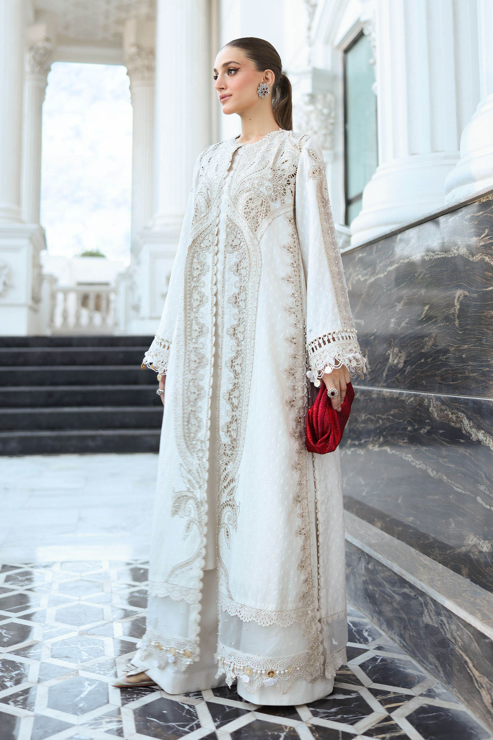 Maria B | Luxury Lawn 26 | 3 Piece Embroidered Jacquard Lawn Suit - House Of Hania