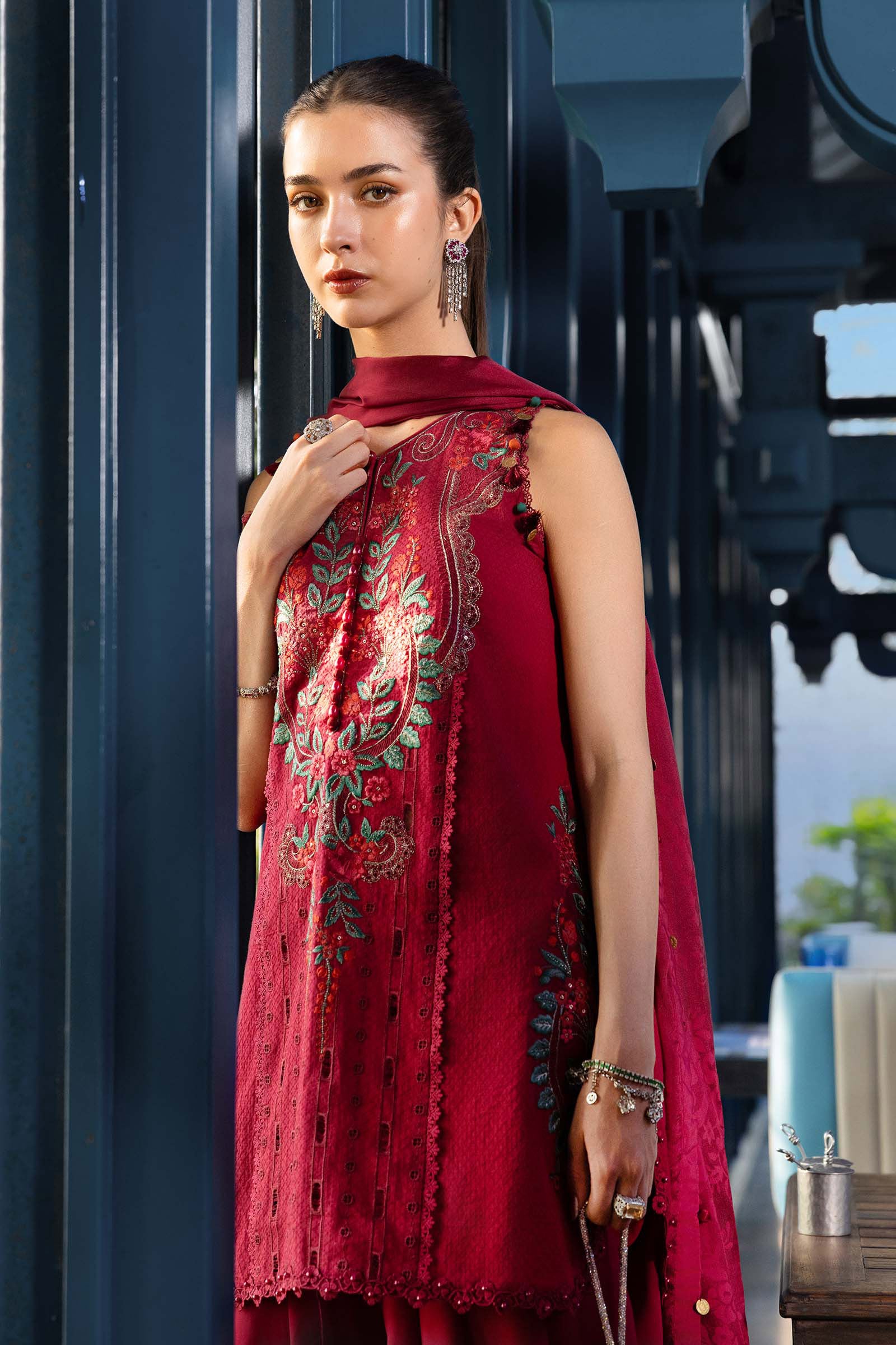 Maria B | Luxury Lawn 26 | 3 Piece Embroidered Jacquard Lawn Suit - House Of Hania
