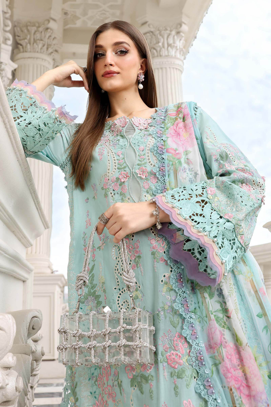 Maria B | Luxury Lawn 26 | 3 Piece Embroidered Lawn Suit - House Of Hania