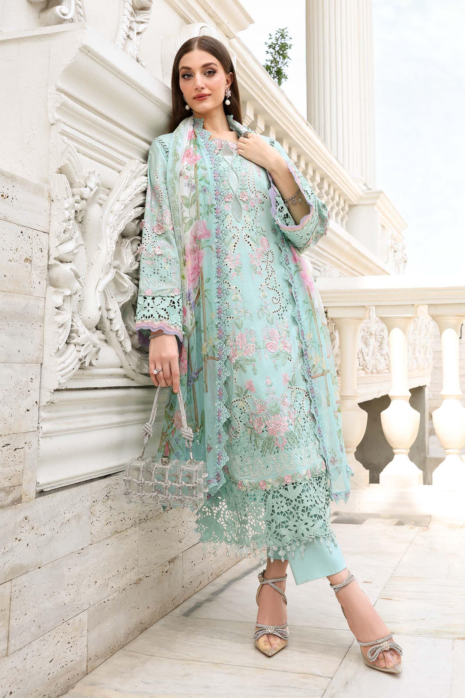 Maria B | Luxury Lawn 26 | 3 Piece Embroidered Lawn Suit - House Of Hania
