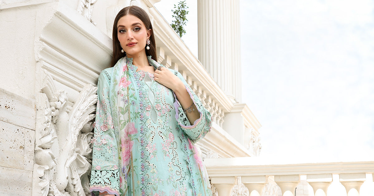 Maria B | Luxury Lawn 26 | 3 Piece Embroidered Lawn Suit - House Of Hania