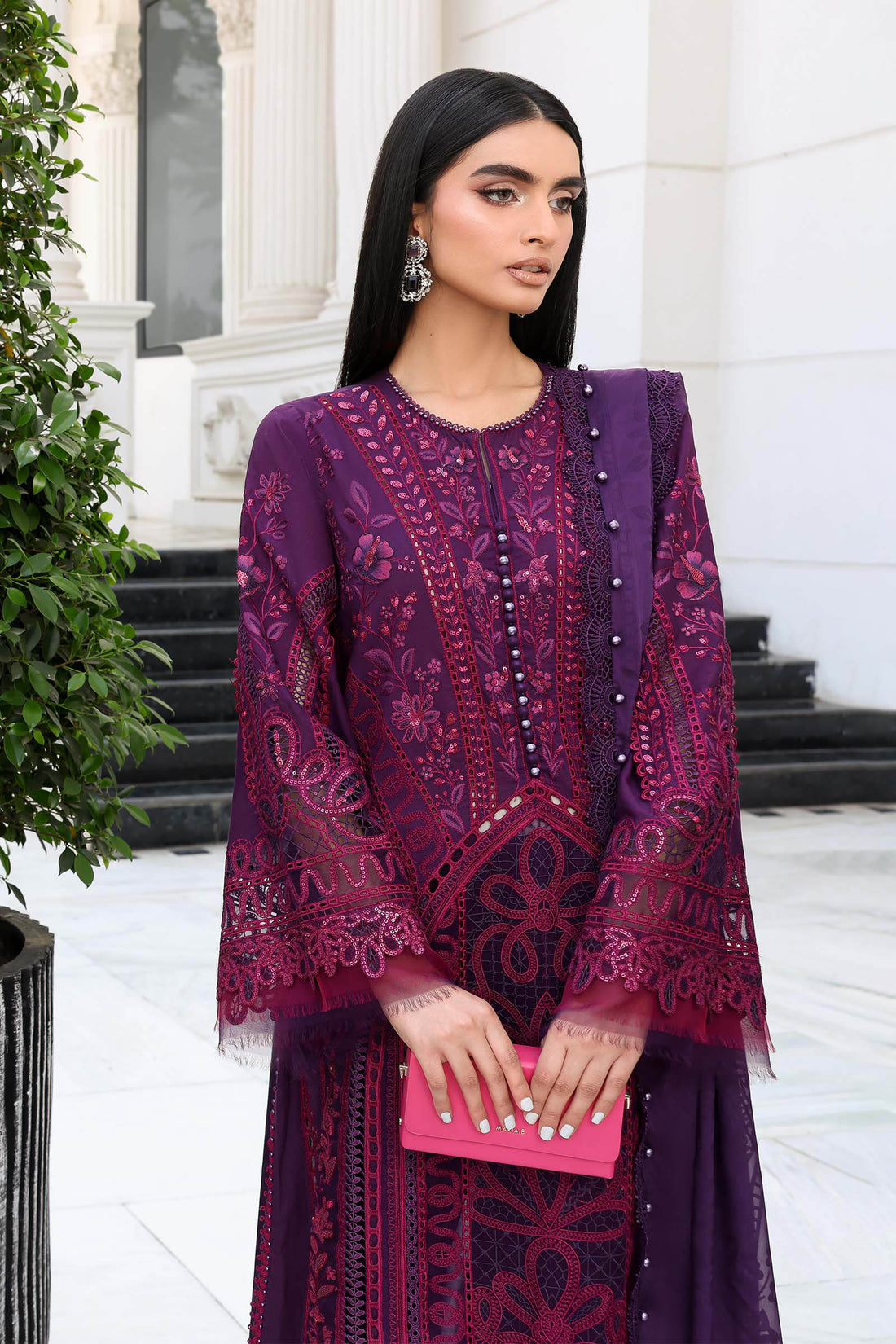 Maria B | Luxury Lawn 26 | 3 Piece Embroidered Lawn Suit - House Of Hania