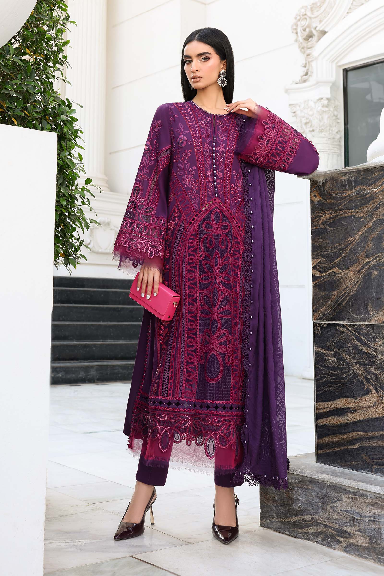 Maria B | Luxury Lawn 26 | 3 Piece Embroidered Lawn Suit - House Of Hania