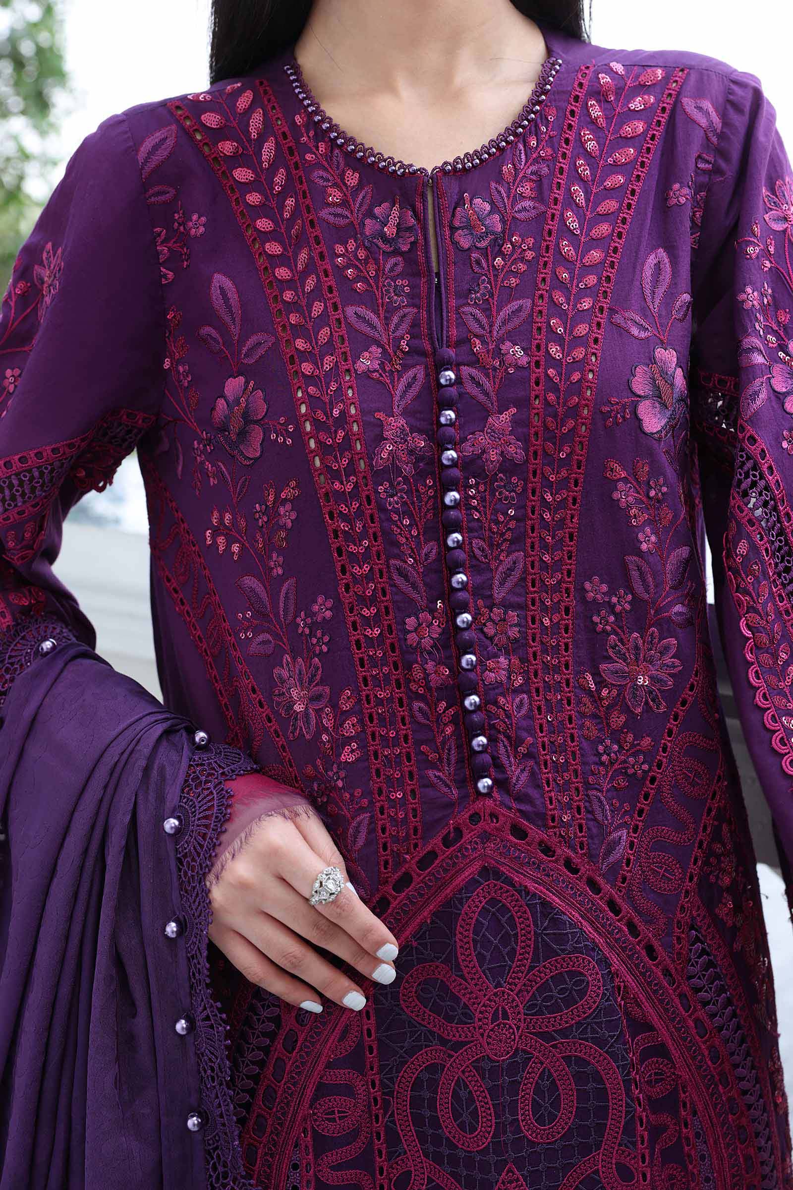 Maria B | Luxury Lawn 26 | 3 Piece Embroidered Lawn Suit - House Of Hania