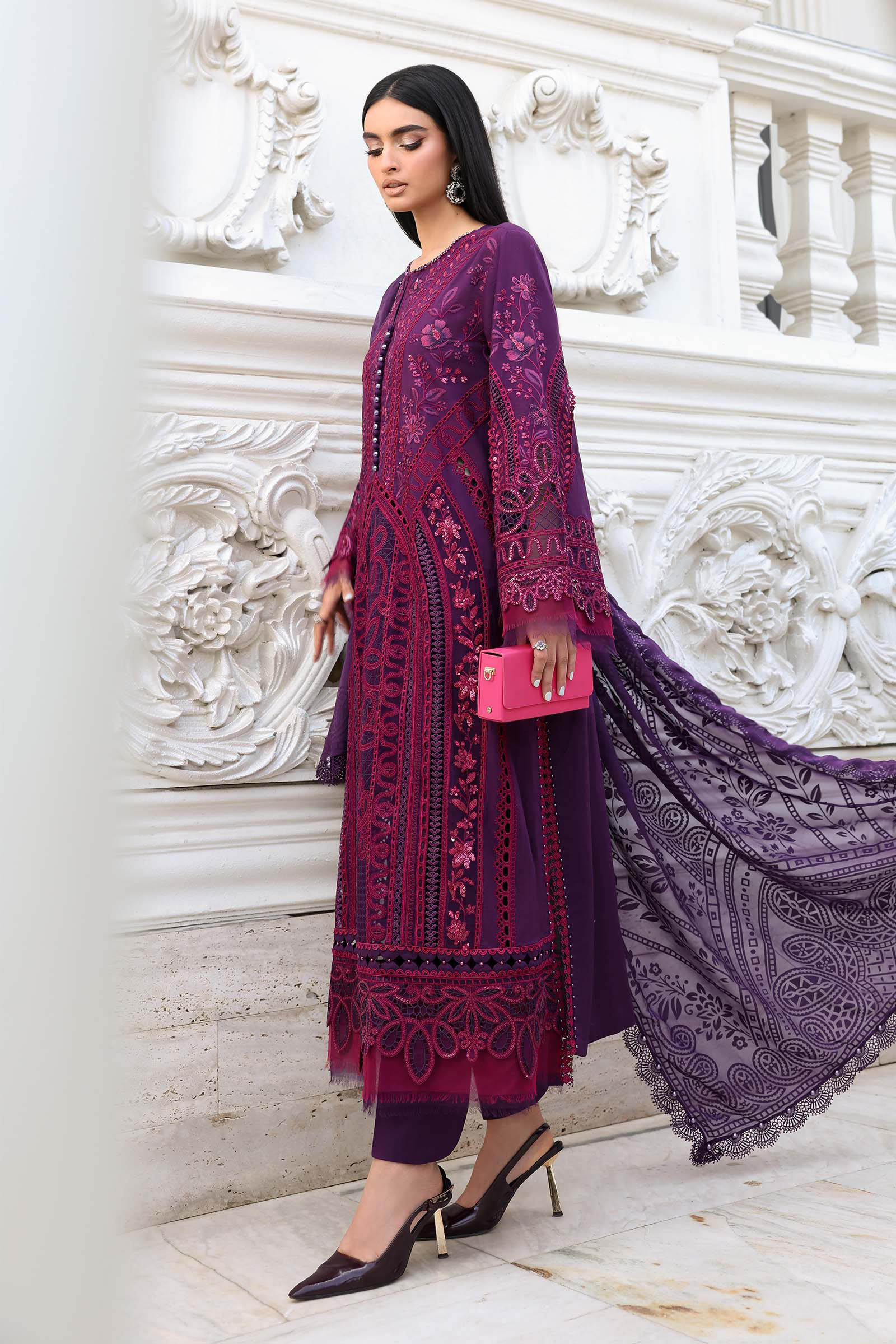 Maria B | Luxury Lawn 26 | 3 Piece Embroidered Lawn Suit - House Of Hania