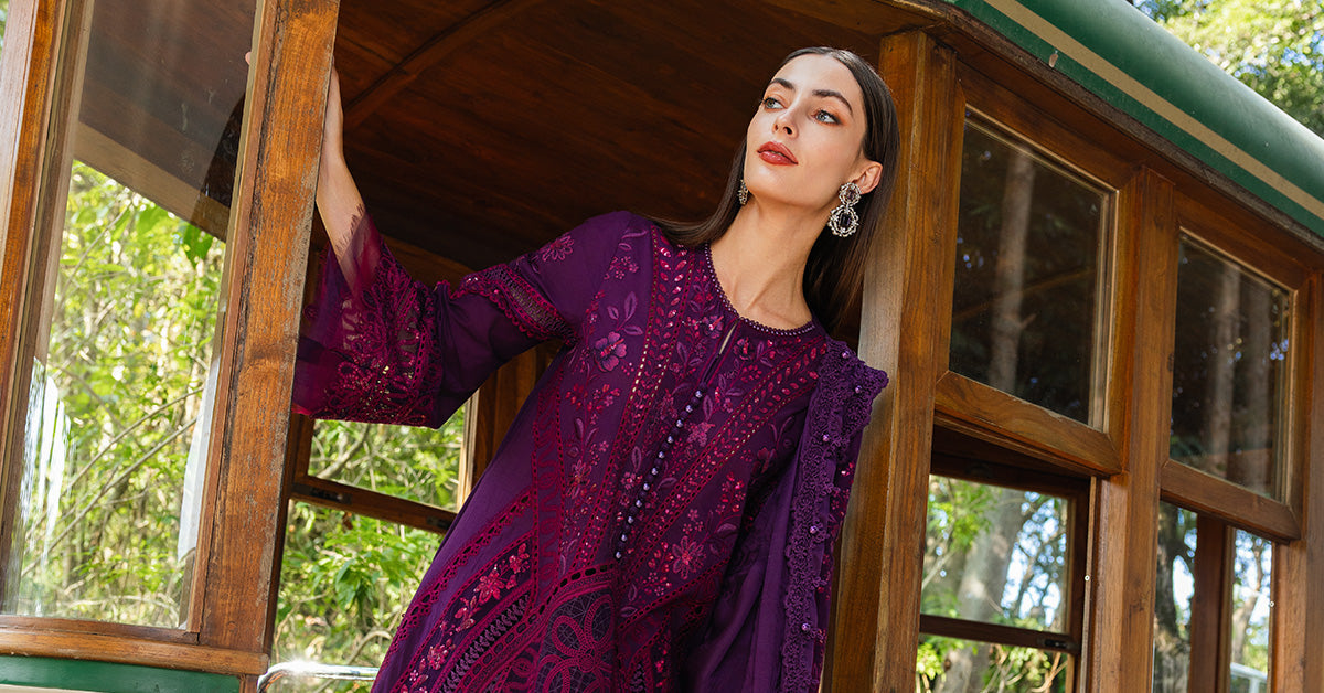 Maria B | Luxury Lawn 26 | 3 Piece Embroidered Lawn Suit - House Of Hania