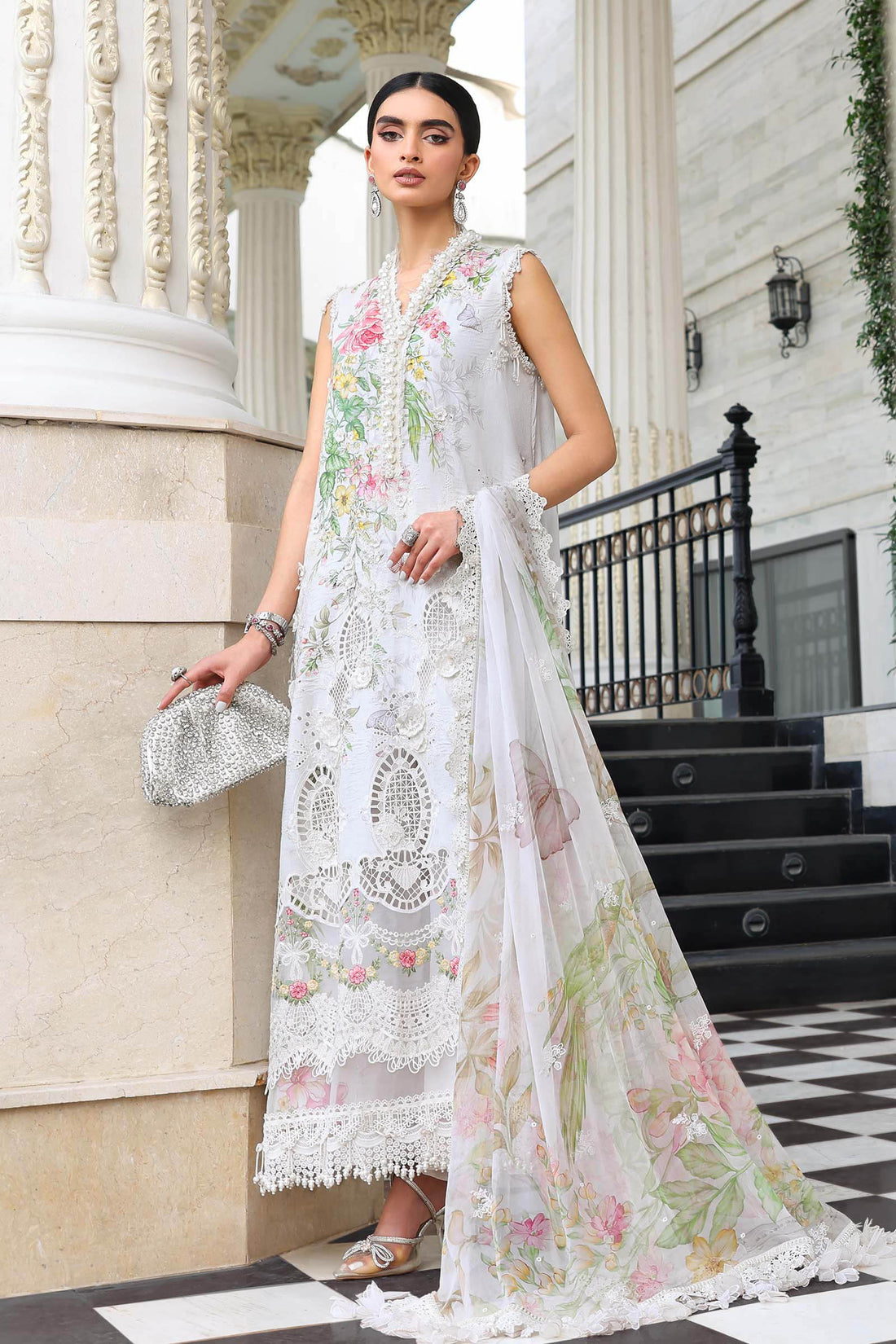 Maria B | Luxury Lawn 26 | 3 Piece Embroidered Lawn Suit - House Of Hania