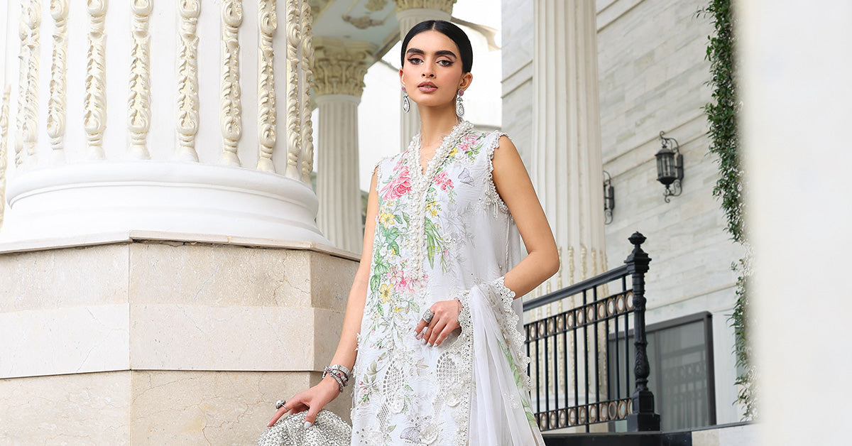 Maria B | Luxury Lawn 26 | 3 Piece Embroidered Lawn Suit - House Of Hania