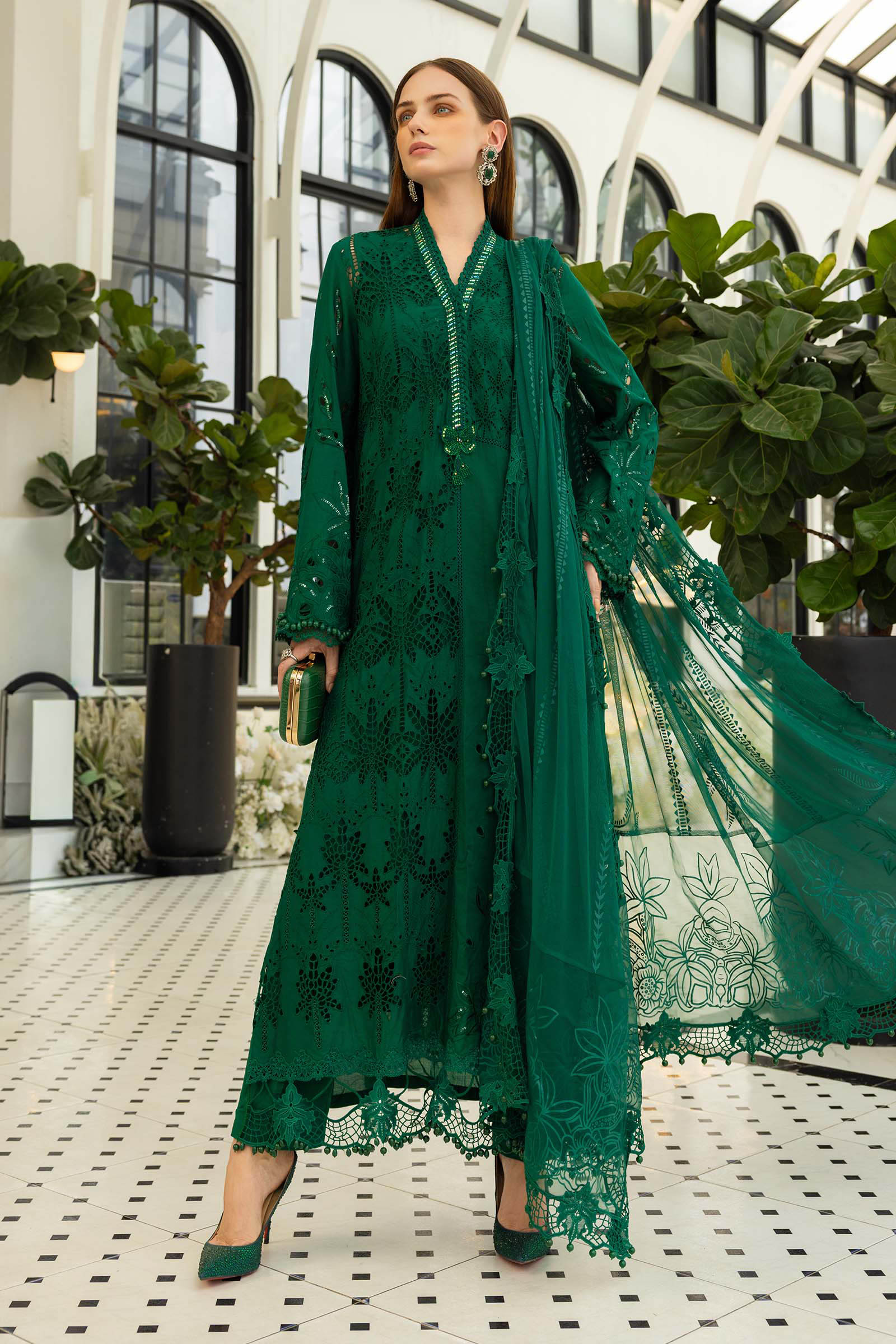 Maria B | Luxury Lawn 26 | 3 Piece Embroidered Lawn Suit - House Of Hania