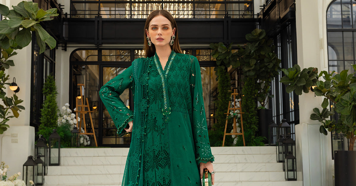 Maria B | Luxury Lawn 26 | 3 Piece Embroidered Lawn Suit - House Of Hania