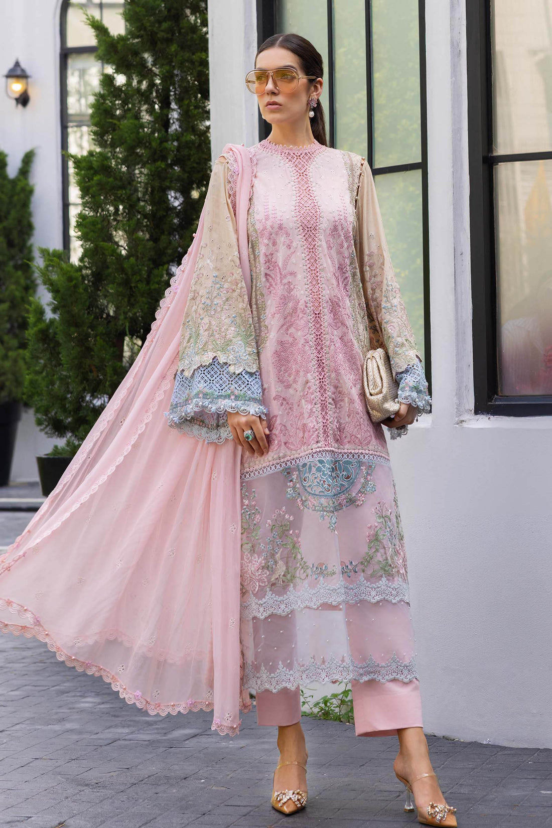 Maria B | Luxury Lawn 26 | 3 Piece Embroidered Lawn Suit - House Of Hania