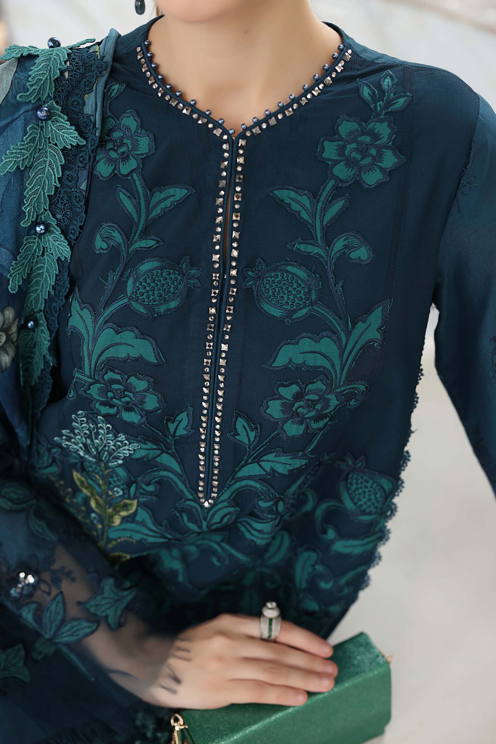 Maria B | Luxury Lawn 26 | 3 Piece Embroidered Lawn Suit - House Of Hania