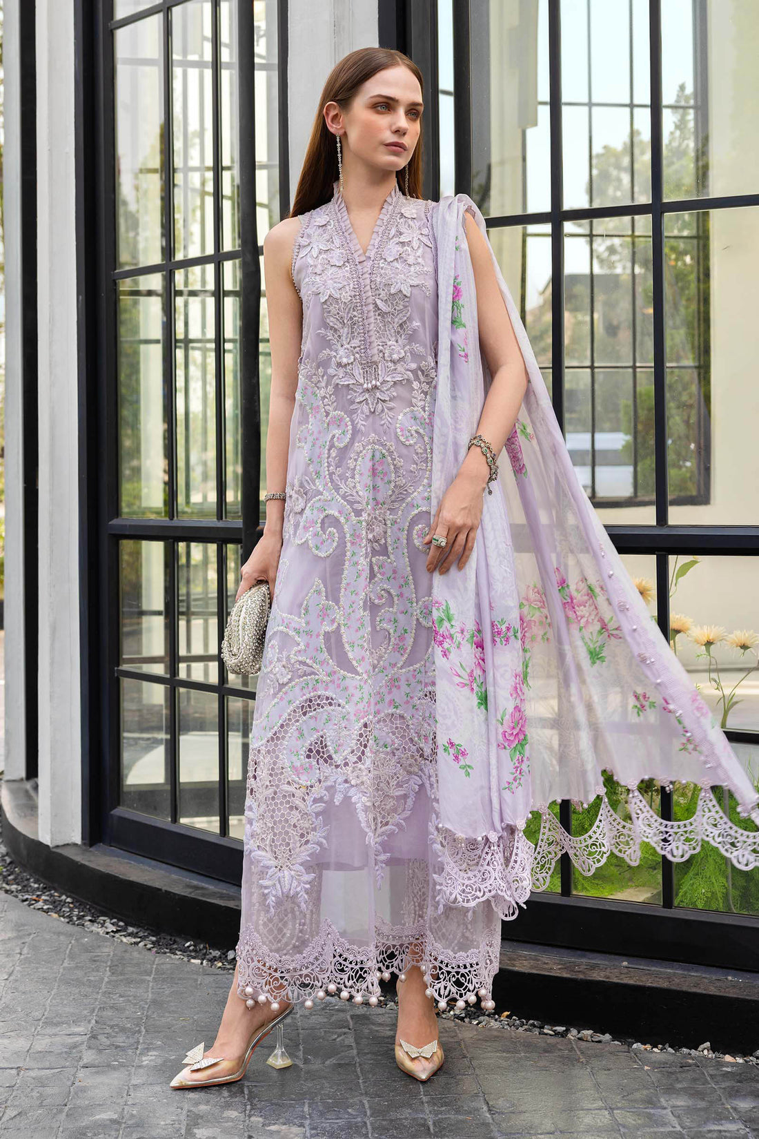 Maria B | Luxury Lawn 26 | 3 Piece Embroidered Lawn Suit - House Of Hania
