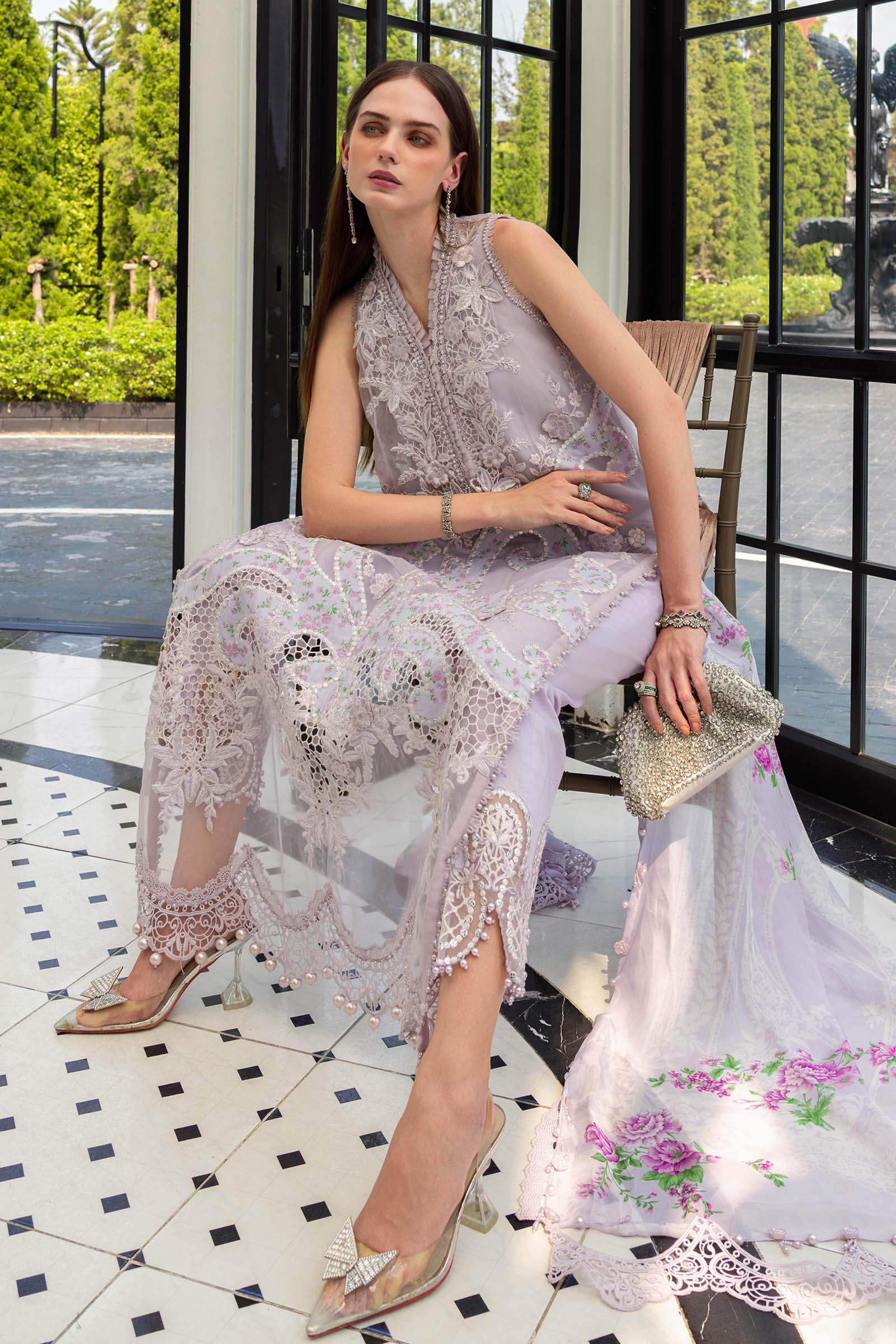 Maria B | Luxury Lawn 26 | 3 Piece Embroidered Lawn Suit - House Of Hania