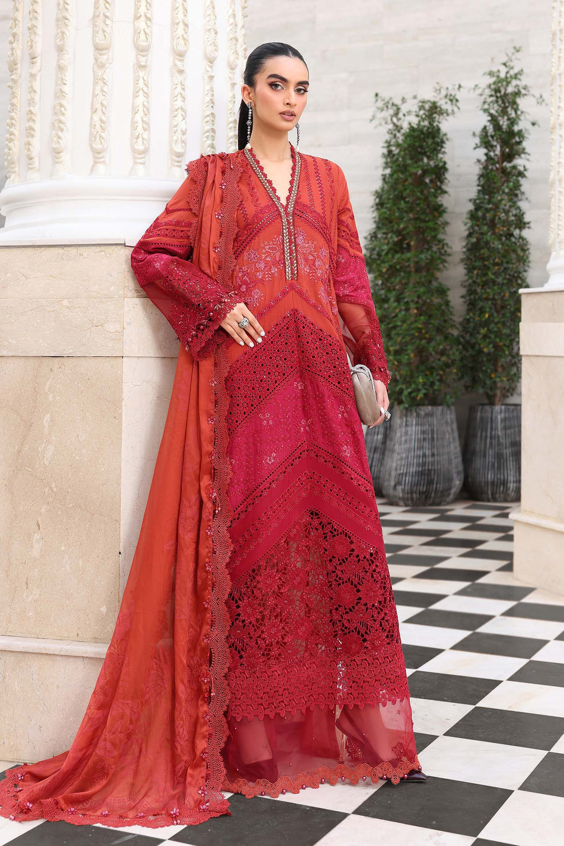 Maria B | Luxury Lawn 26 | 3 Piece Embroidered Lawn Suit - House Of Hania