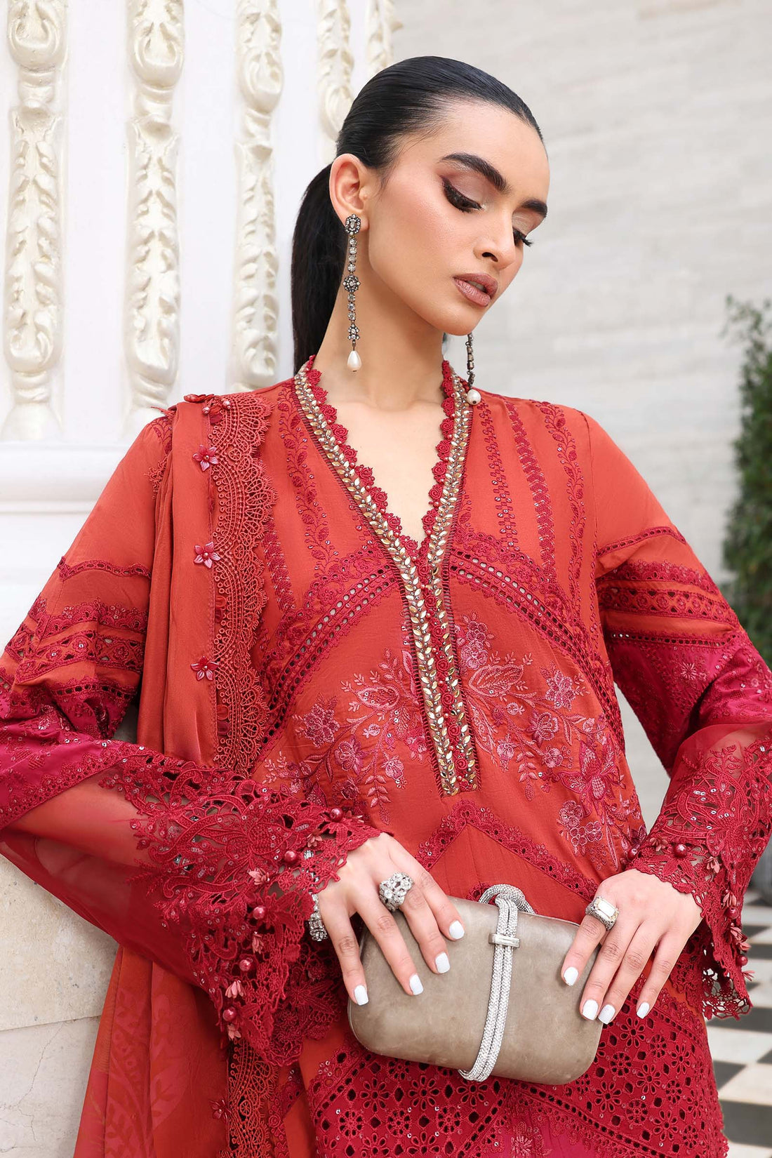 Maria B | Luxury Lawn 26 | 3 Piece Embroidered Lawn Suit - House Of Hania