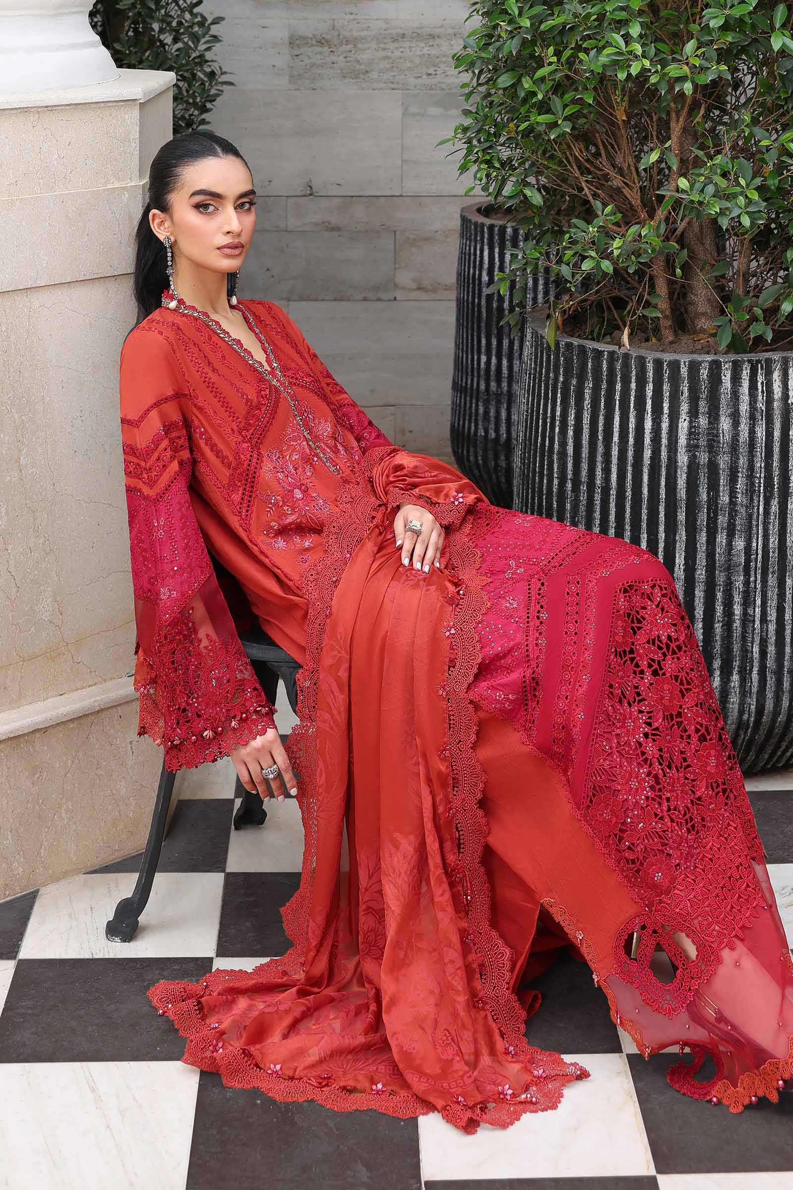 Maria B | Luxury Lawn 26 | 3 Piece Embroidered Lawn Suit - House Of Hania