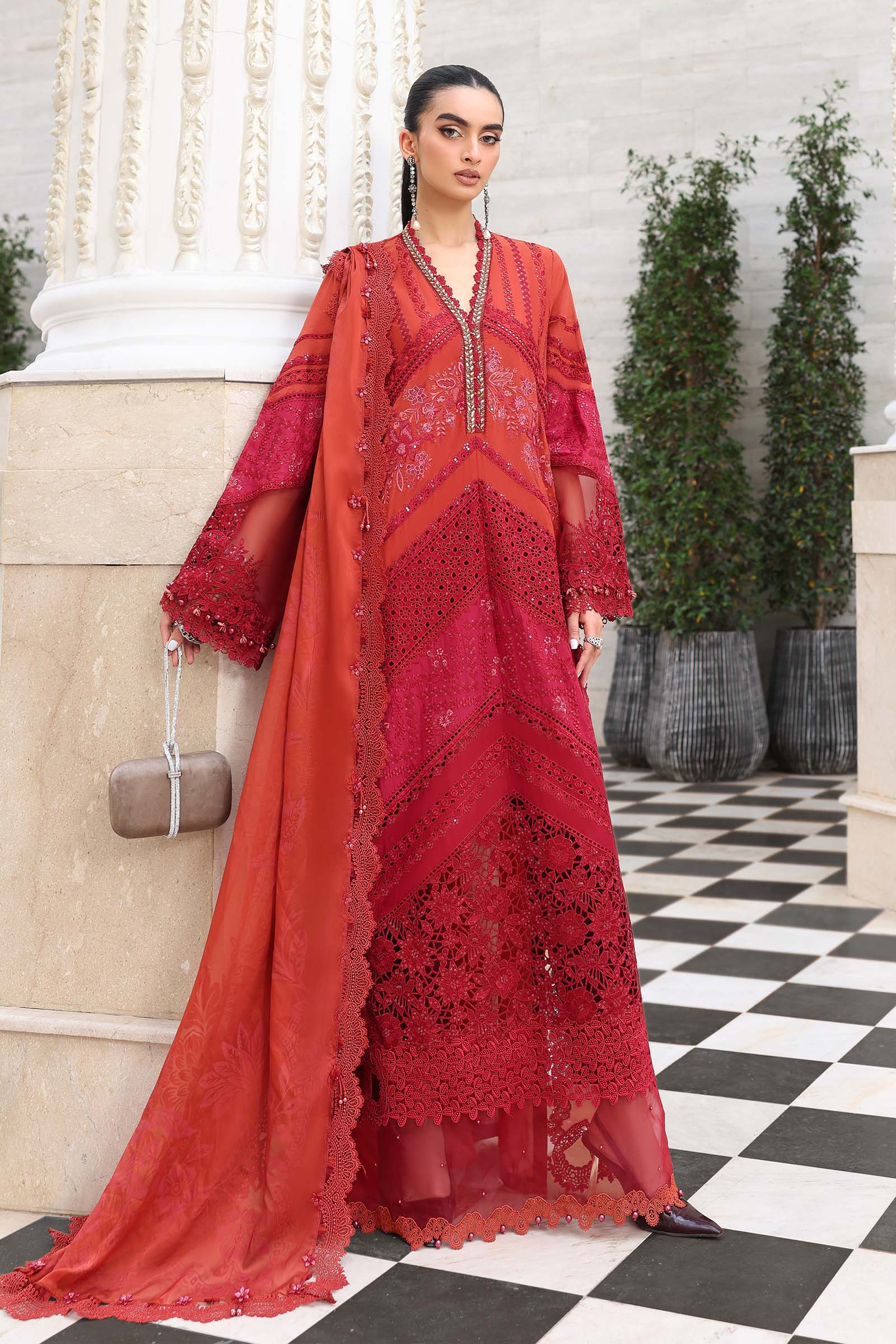 Maria B | Luxury Lawn 26 | 3 Piece Embroidered Lawn Suit - House Of Hania