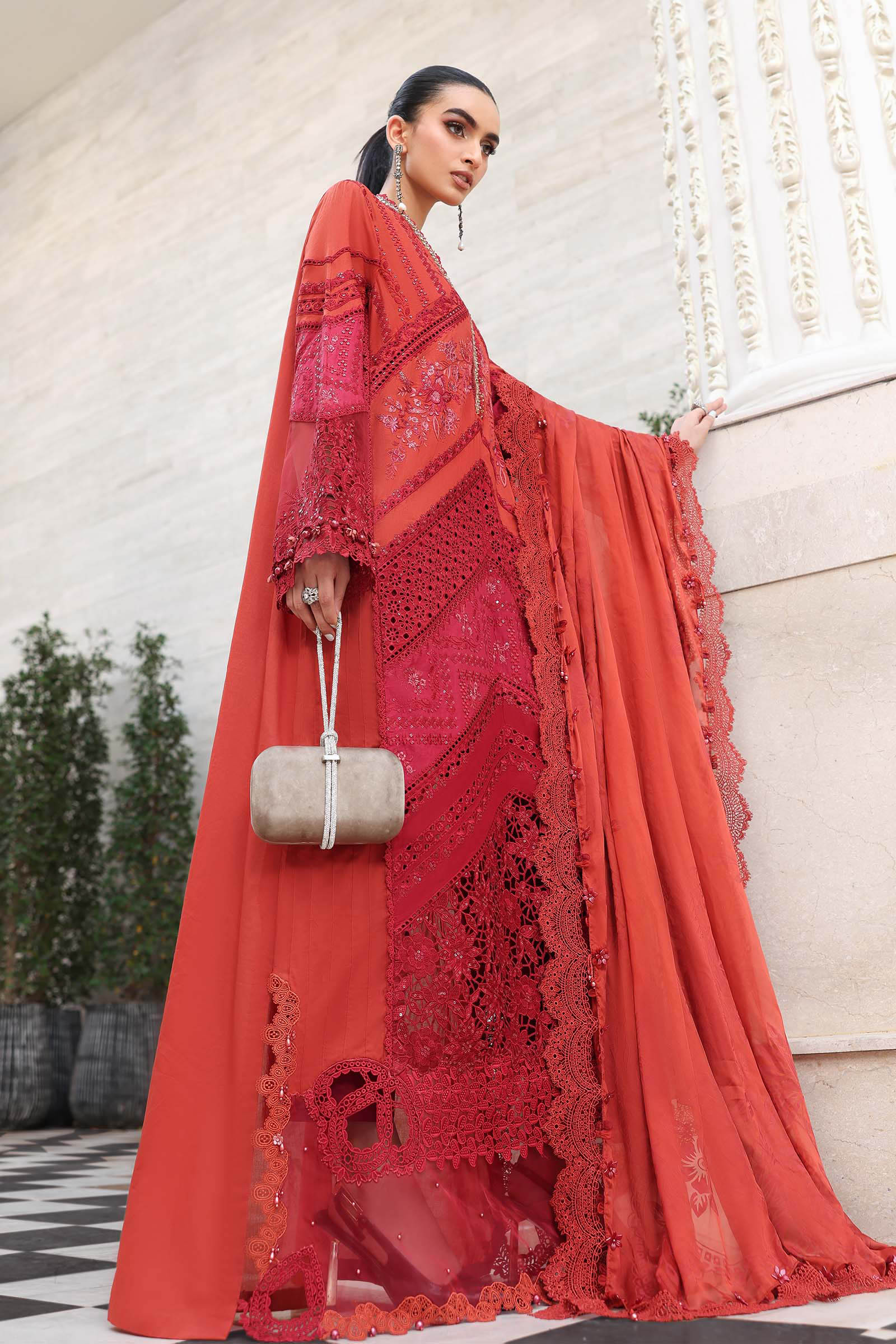 Maria B | Luxury Lawn 26 | 3 Piece Embroidered Lawn Suit - House Of Hania
