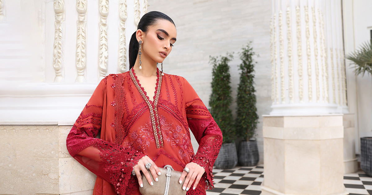 Maria B | Luxury Lawn 26 | 3 Piece Embroidered Lawn Suit - House Of Hania