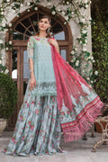Maria.B Luxury Lawn Collection - D-1 - Sea Green - TC-310 - House Of Hania
