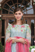 Maria.B Luxury Lawn Collection - D-1 - Sea Green - TC-310 - House Of Hania