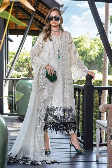 Maria B | Luxury Lawn | EL-23-02-Off White - House Of Hania