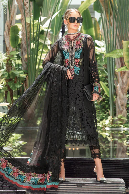 Maria B | Luxury Lawn | EL-23-04-Black - House Of Hania