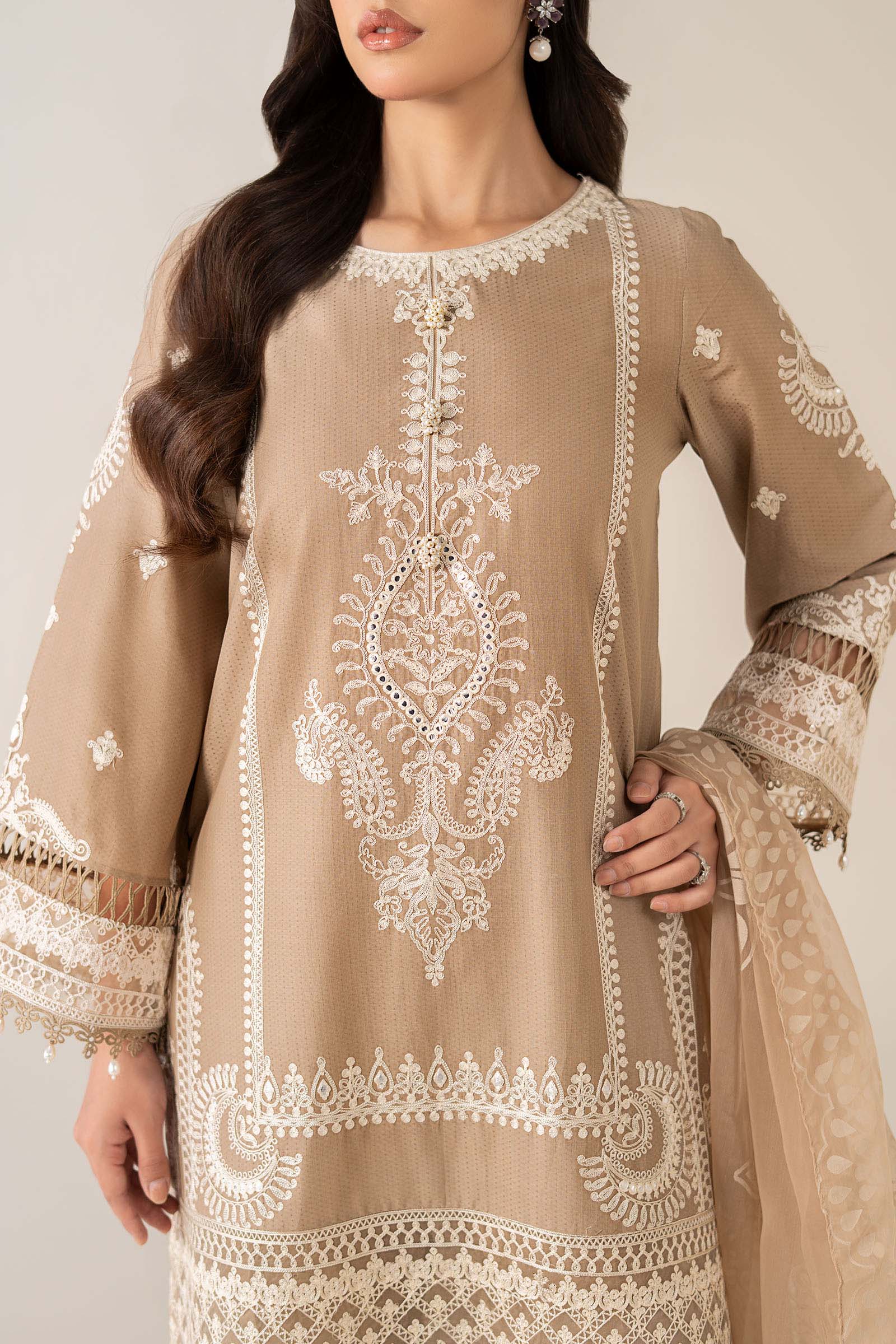 Maria B | Luxury Winter Pret 25 | DW-EA23-26R1-Coffee - House Of Hania