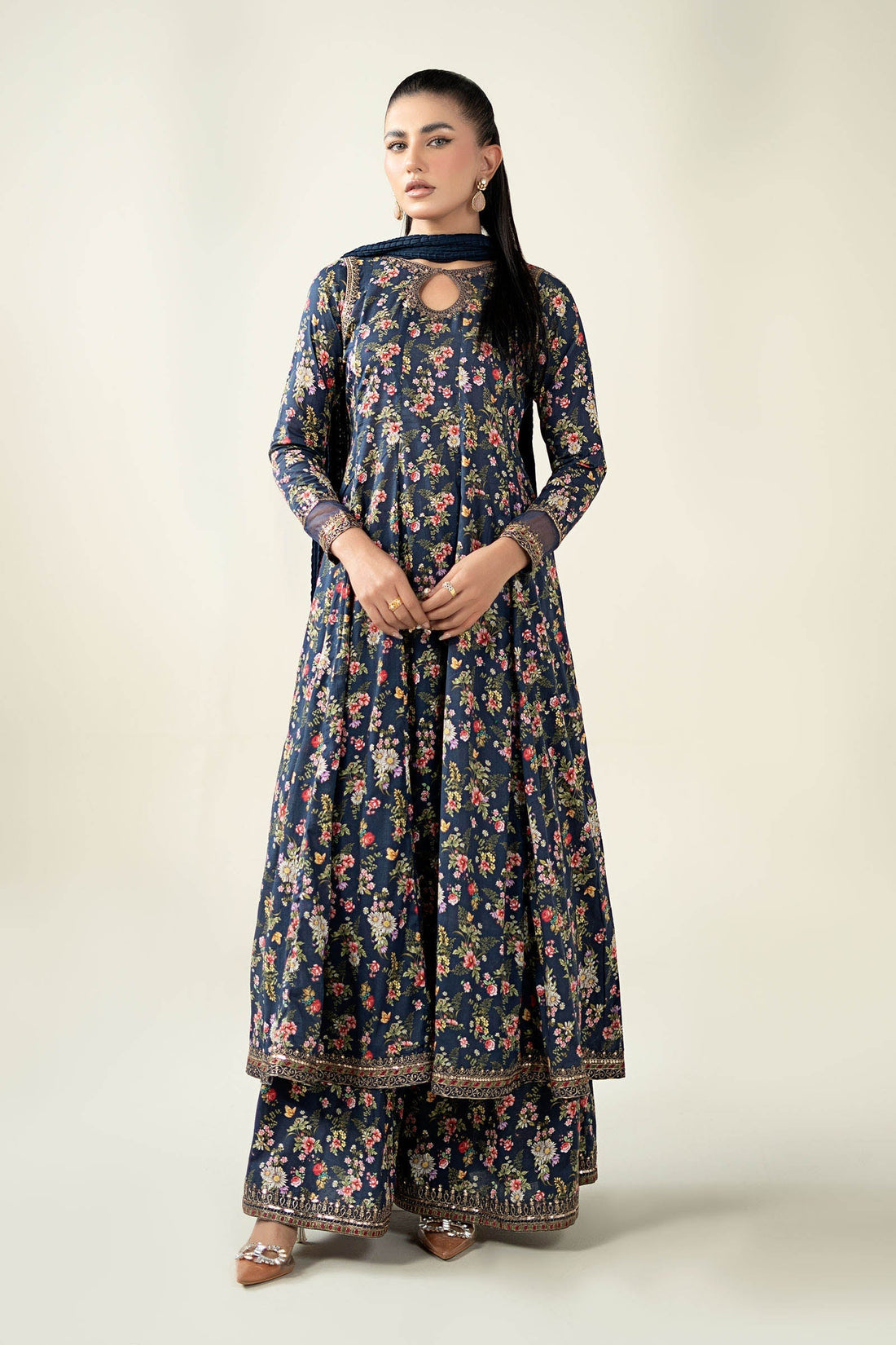 Maria B | Luxury Winter Pret 25 | DW-EA24-81R1-Blue - House Of Hania