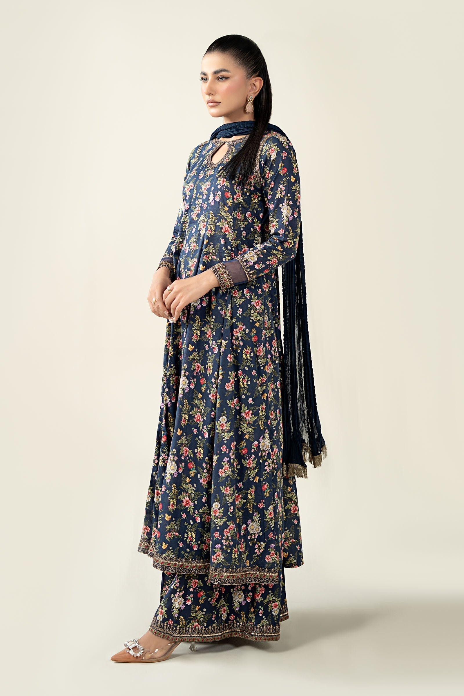 Maria B | Luxury Winter Pret 25 | DW-EA24-81R1-Blue - House Of Hania