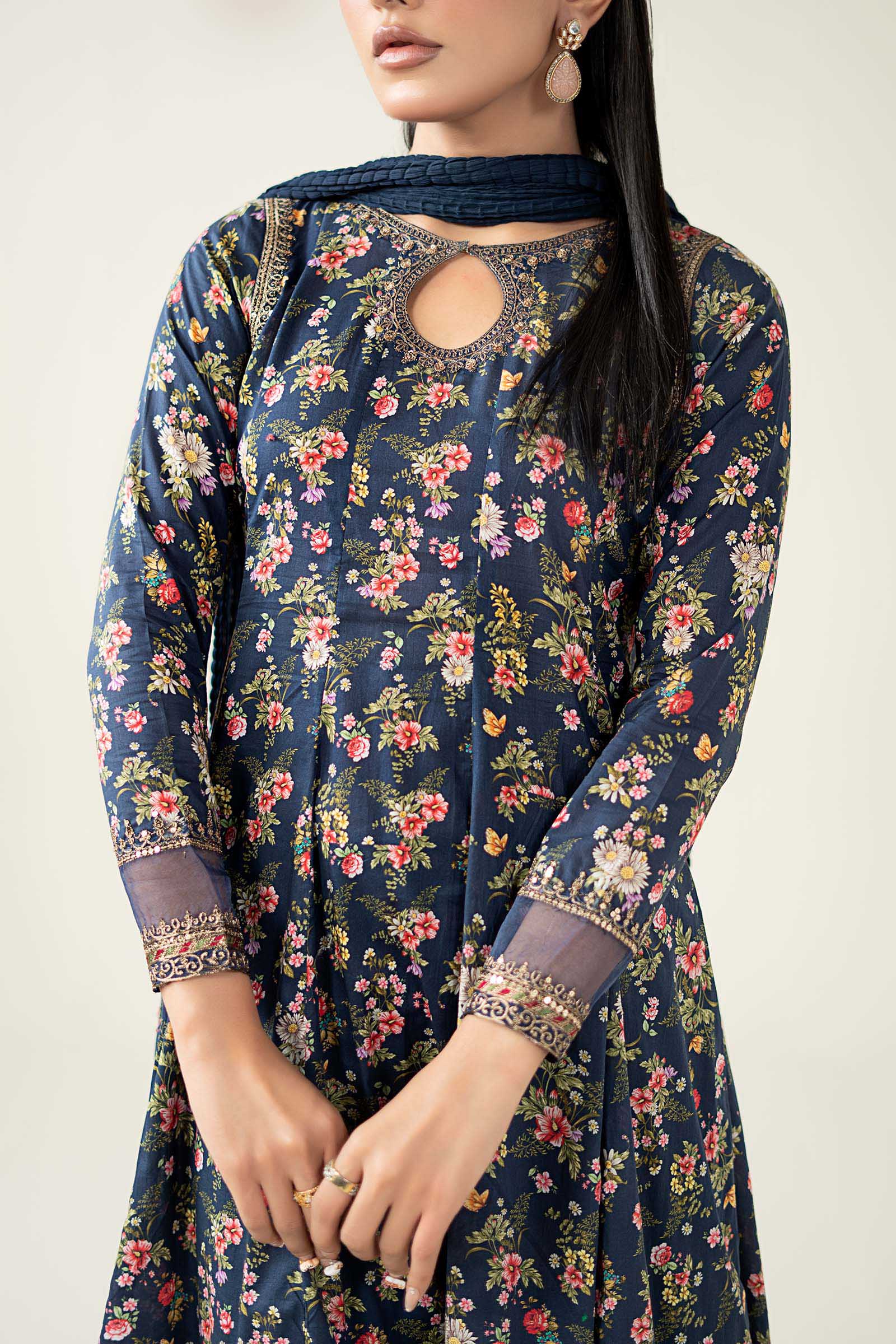 Maria B | Luxury Winter Pret 25 | DW-EA24-81R1-Blue - House Of Hania