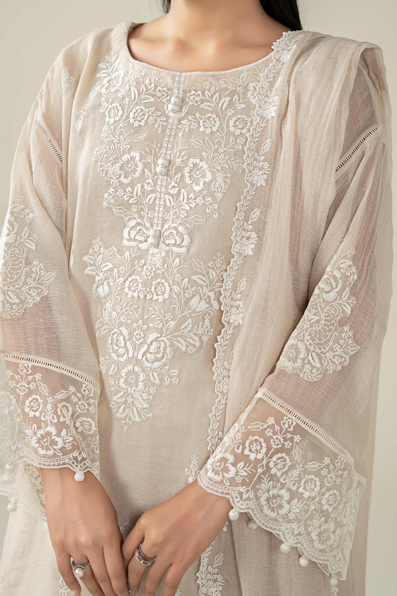 Maria B | Luxury Winter Pret 25 | DW-EA25-123-Off White - House Of Hania