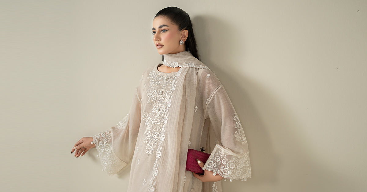 Maria B | Luxury Winter Pret 25 | DW-EA25-123-Off White - House Of Hania