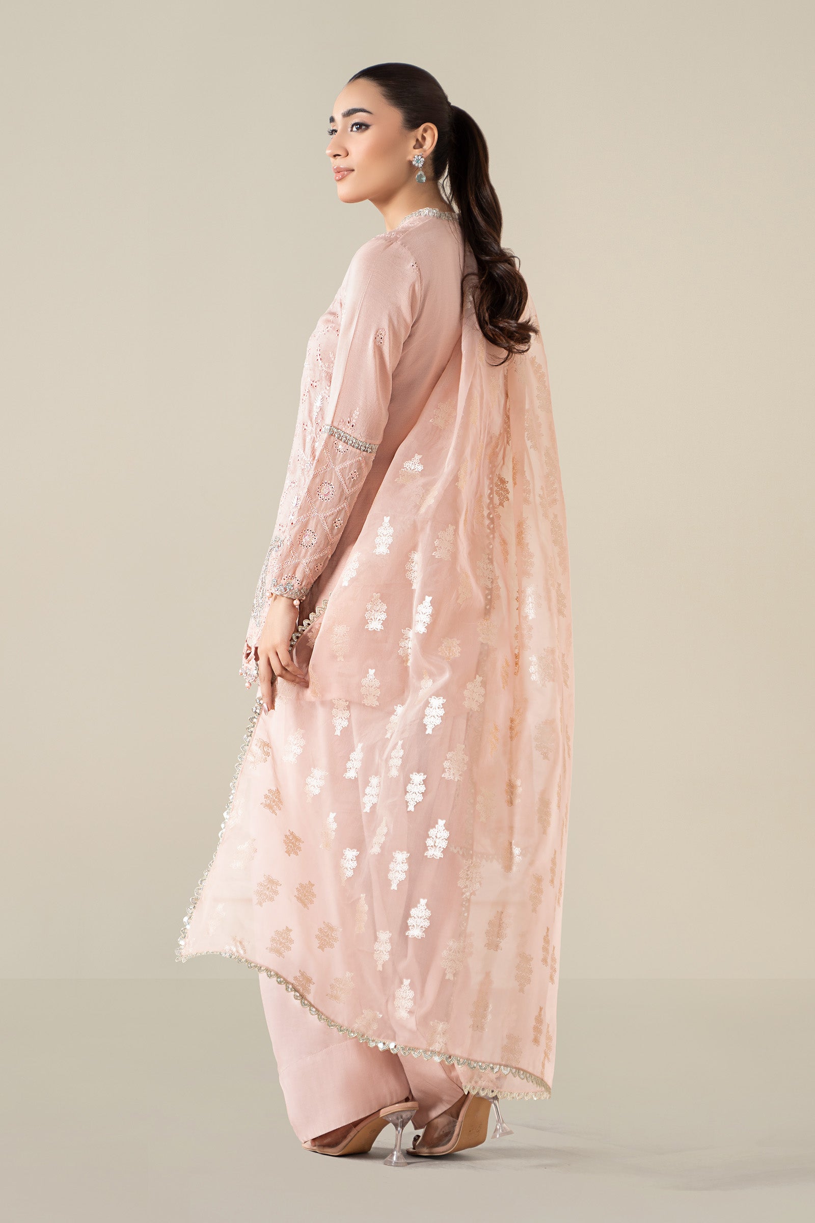 Maria B | Luxury Winter Pret 25 | DW-EA25-13-Peach - House Of Hania