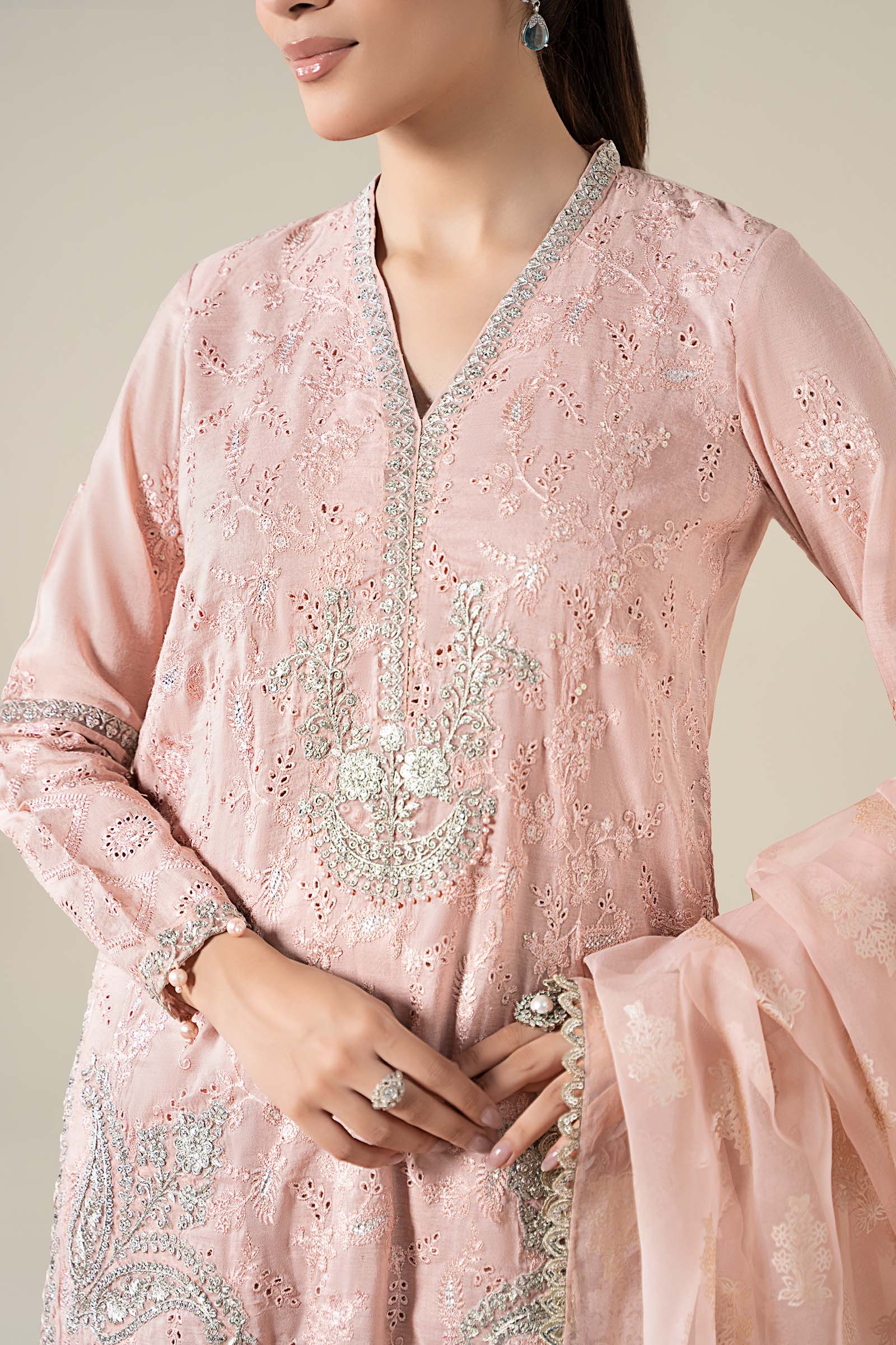 Maria B | Luxury Winter Pret 25 | DW-EA25-13-Peach - House Of Hania