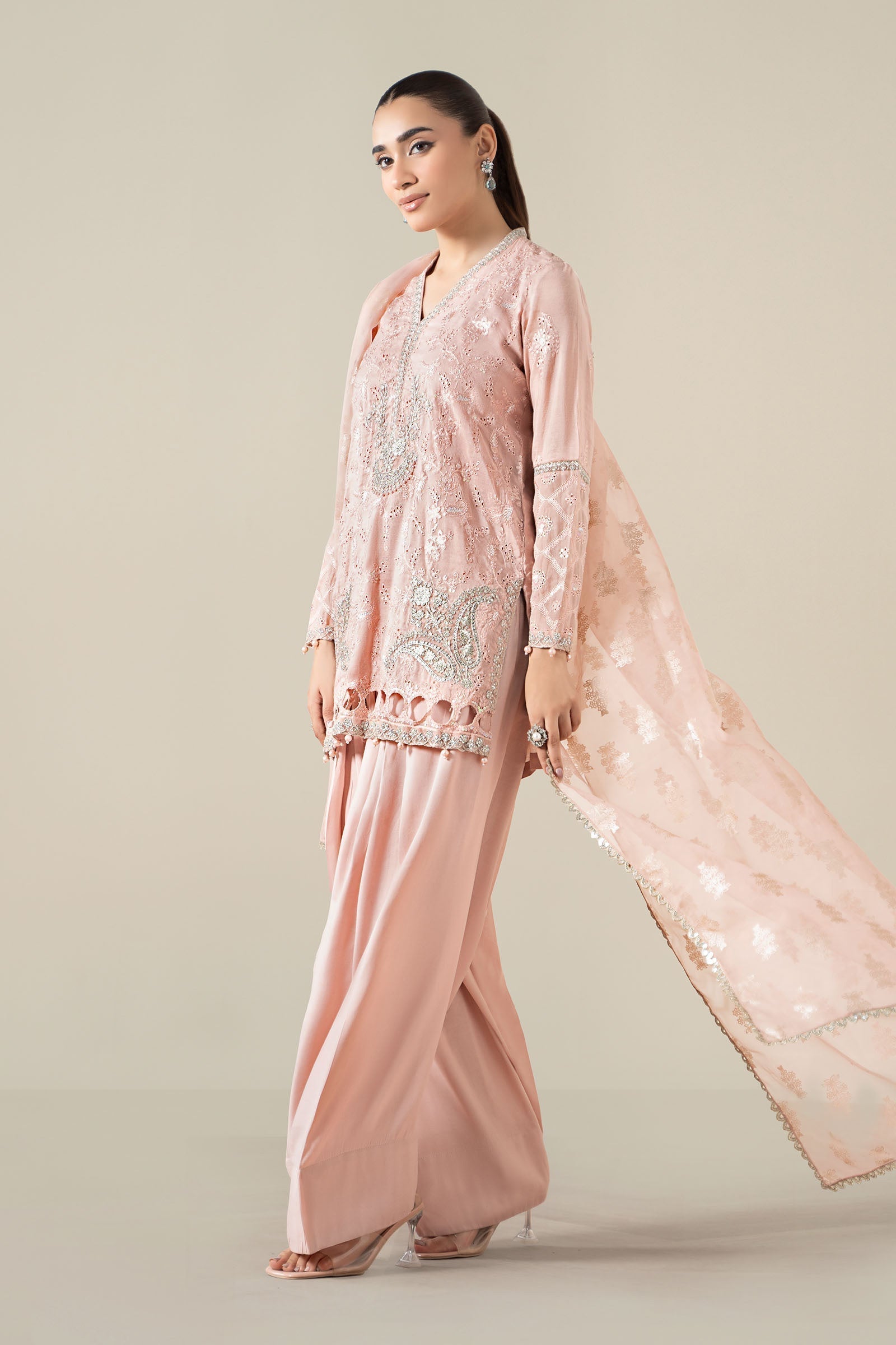 Maria B | Luxury Winter Pret 25 | DW-EA25-13-Peach - House Of Hania