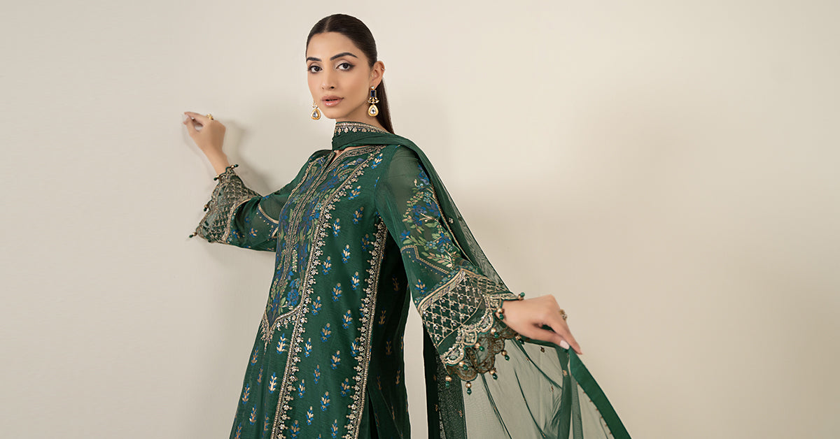 Maria B | Luxury Winter Pret 25 |DW-EA25-59-Green - House Of Hania