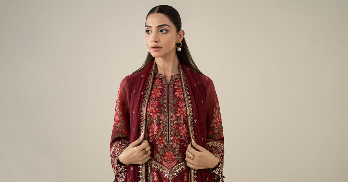 Maria B | Luxury Winter Pret 25 | DW-EA25-59-Red - House Of Hania