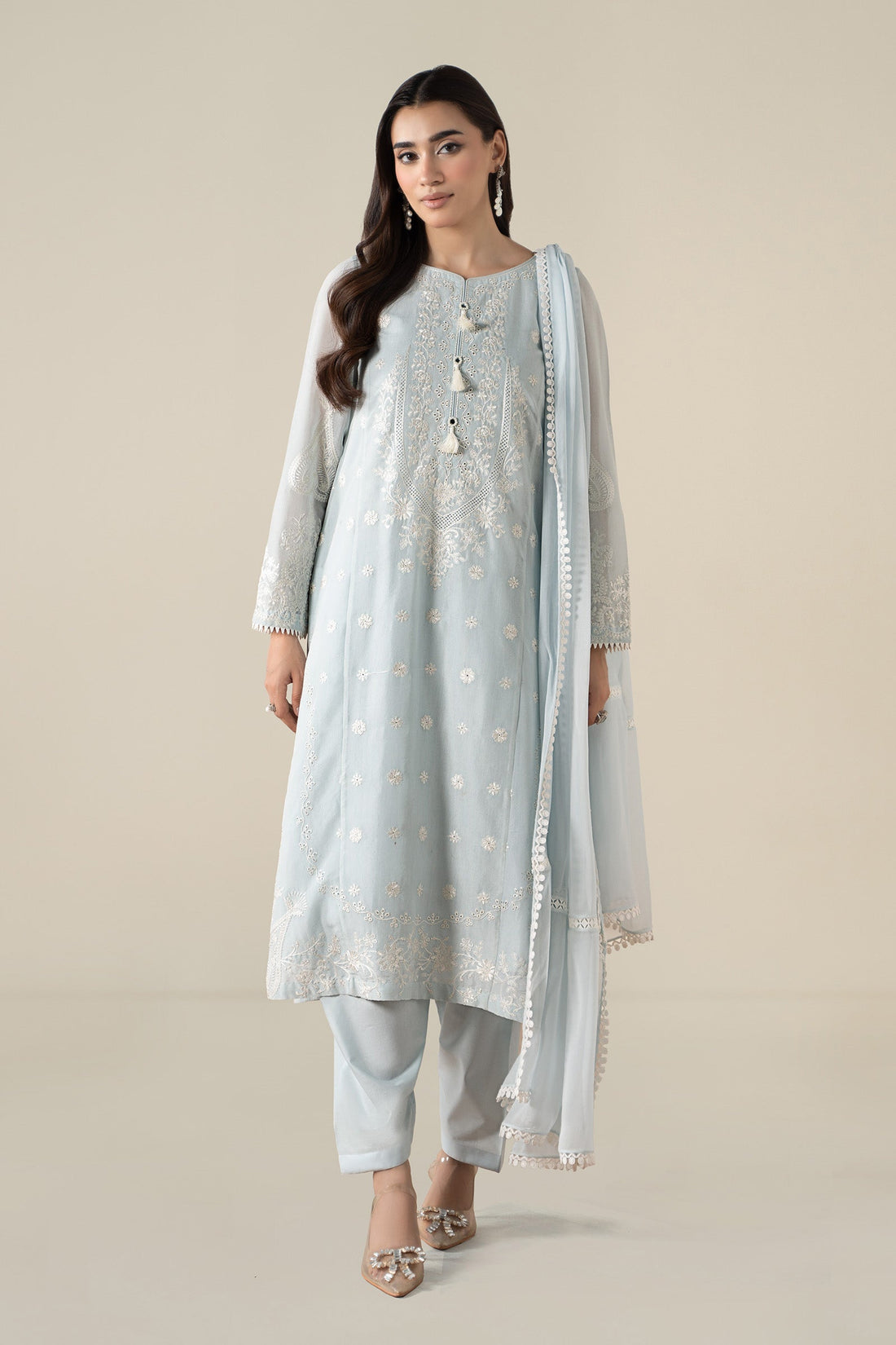 Maria B | Luxury Winter Pret 25 | DW-EA25-76-Blue - House Of Hania