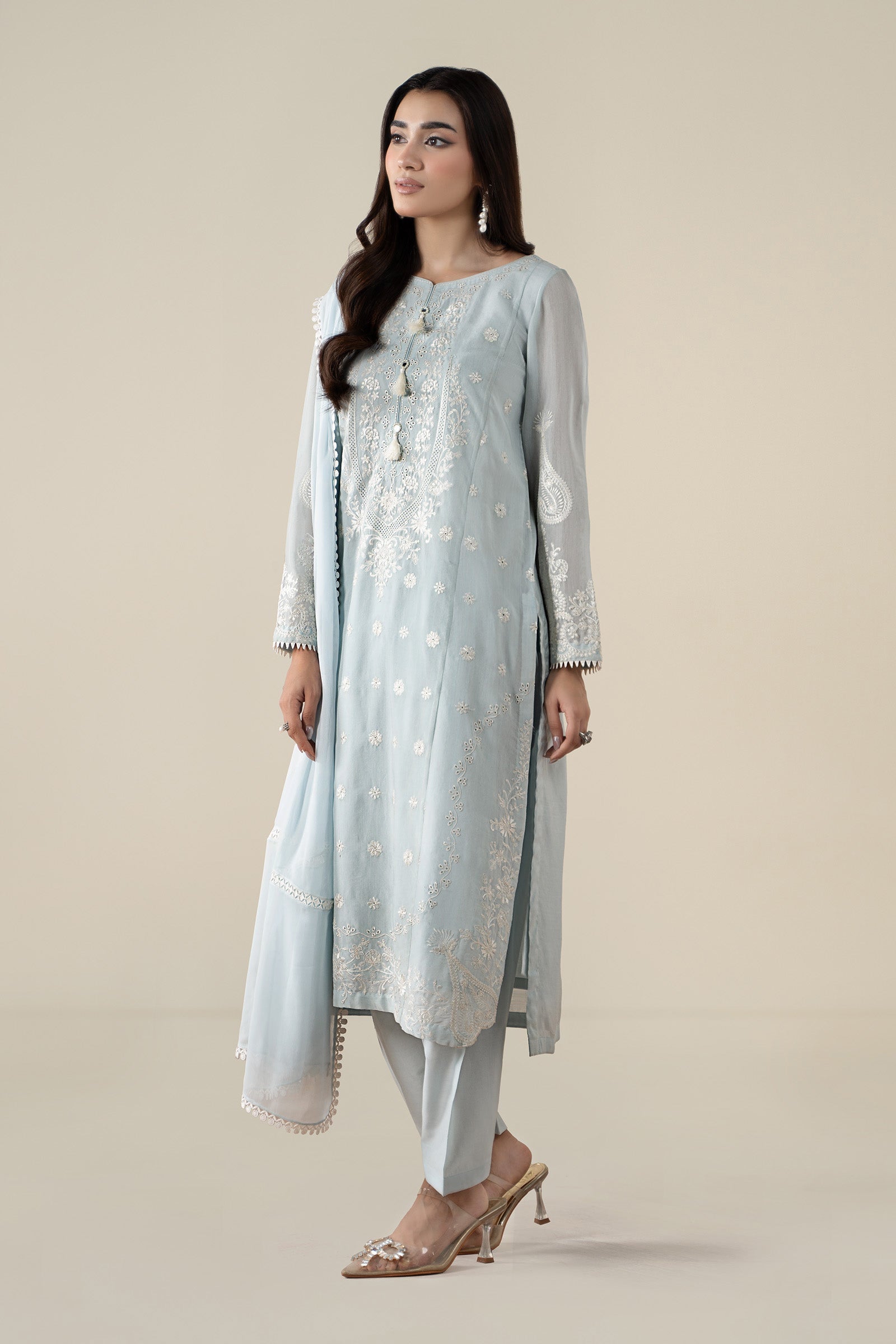 Maria B | Luxury Winter Pret 25 | DW-EA25-76-Blue - House Of Hania