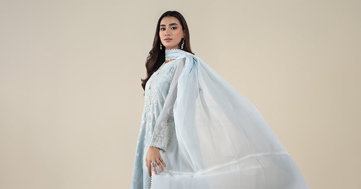 Maria B | Luxury Winter Pret 25 | DW-EA25-76-Blue - House Of Hania
