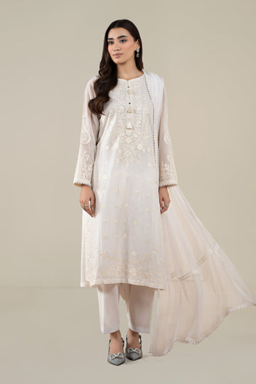 Maria B | Luxury Winter Pret 25 | DW-EA25-76-Off White - House Of Hania