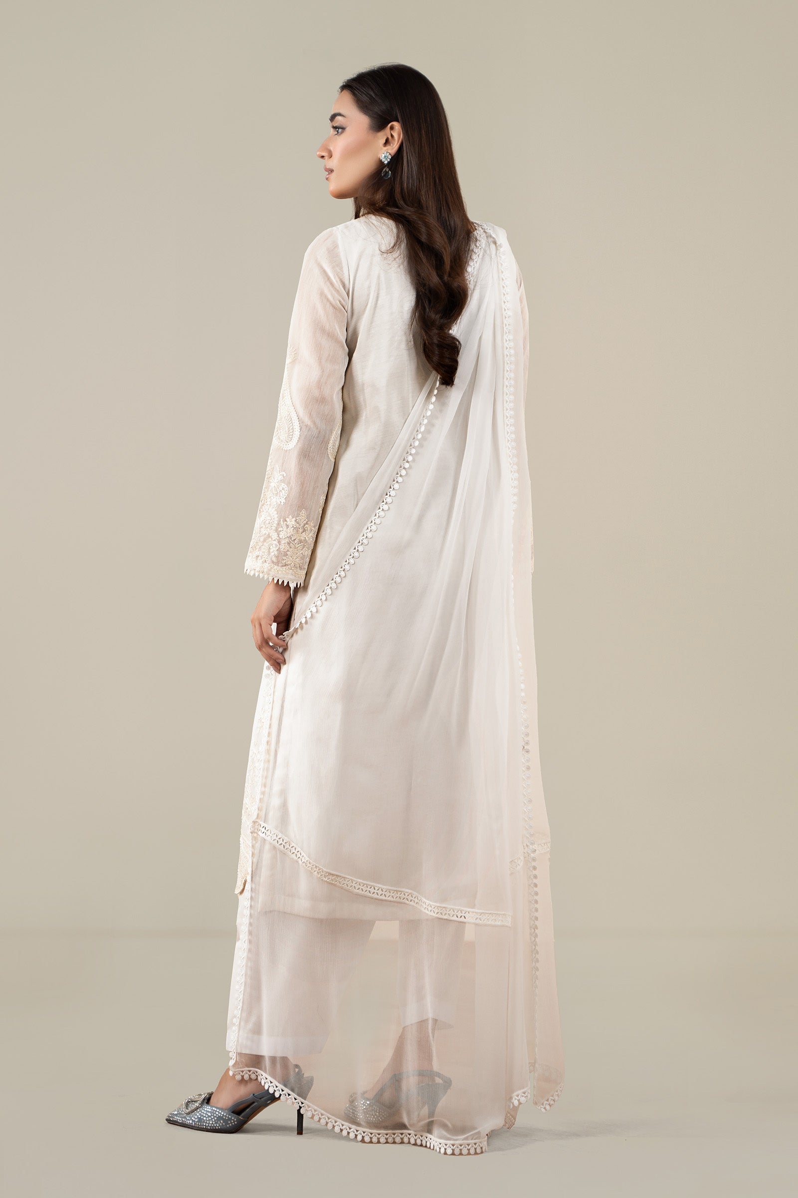Maria B | Luxury Winter Pret 25 | DW-EA25-76-Off White - House Of Hania