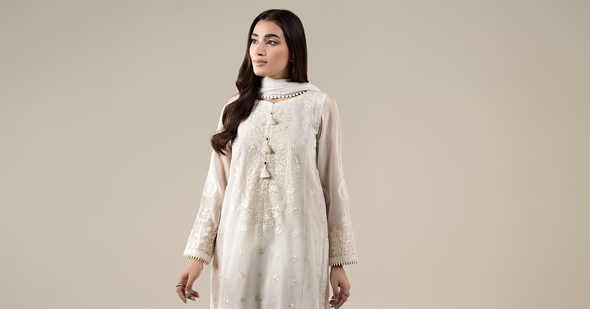 Maria B | Luxury Winter Pret 25 | DW-EA25-76-Off White - House Of Hania
